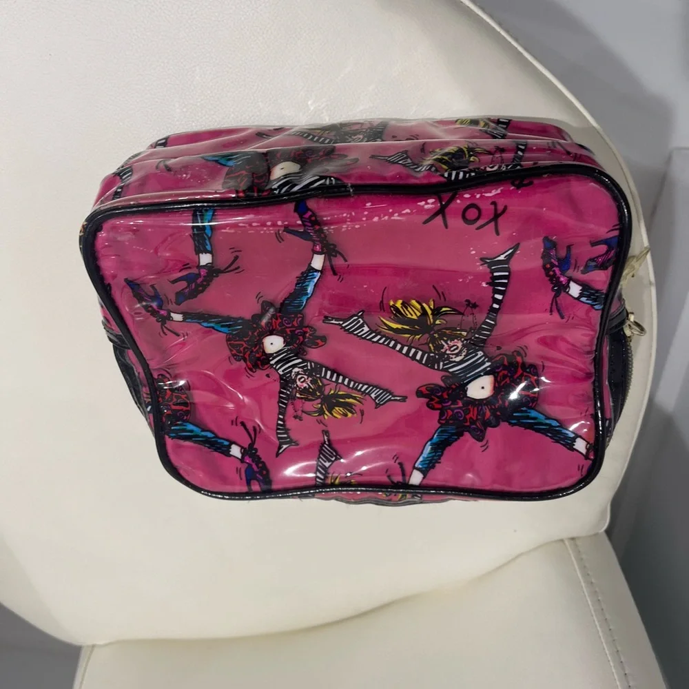 Betsey Johnson Pink Y2K Betseyville Graphic Cosmetic Bag